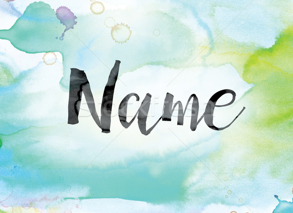 Name Colorful Watercolor and Ink Word Art Stock photo © enterlinedesign