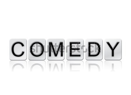 комедия плиточные слово изолированный белый написанный Сток-фото © enterlinedesign