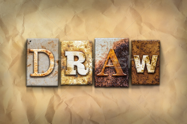 Draw Concept Rusted Metal Type Stock photo © enterlinedesign
