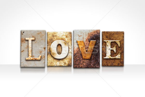 Love Letterpress Concept Isolated on White Stock photo © enterlinedesign