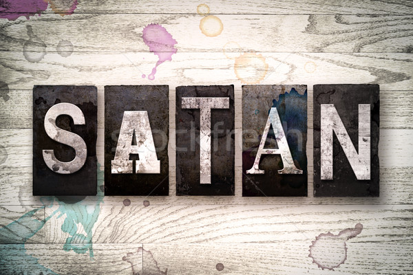 Satan métal type mot écrit [[stock_photo]] © enterlinedesign