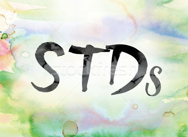 STDs Colorful Watercolor and Ink Word Art Stock photo © enterlinedesign