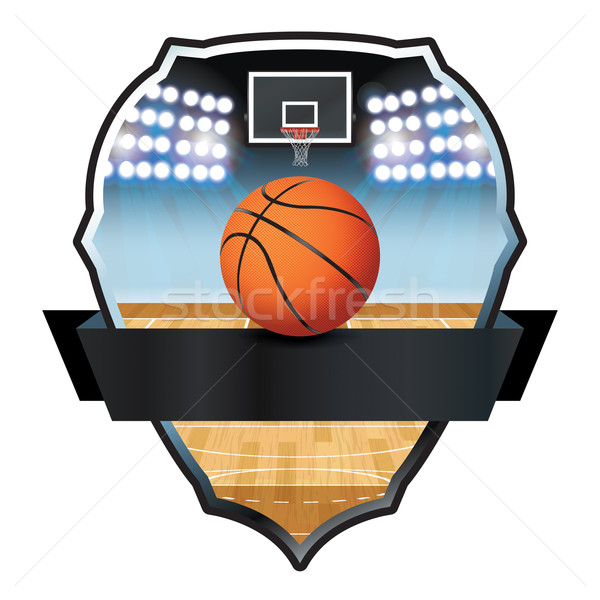 Сток-фото: баскетбол · эмблема · Знак · иллюстрация · баскетбольная · площадка · вектора