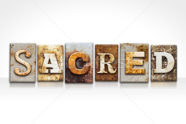 Sacred Letterpress Concept Isolated on White Stock photo © enterlinedesign