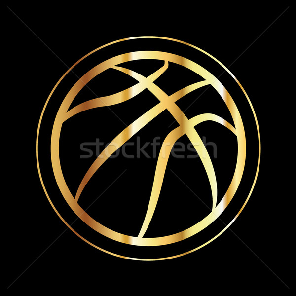 Golden Basketball Icon Stock photo © enterlinedesign