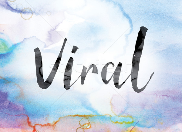 Viral Colorful Watercolor and Ink Word Art Stock photo © enterlinedesign