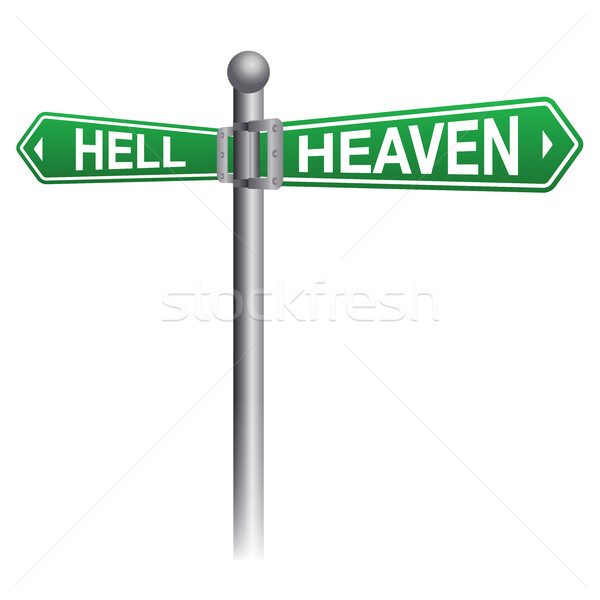Himmel Hölle Zeichen Straßenschild Themen Vektor Stock foto © enterlinedesign