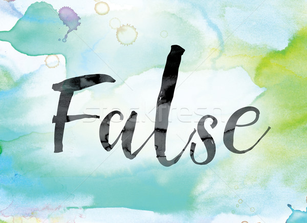 False Colorful Watercolor and Ink Word Art Stock photo © enterlinedesign