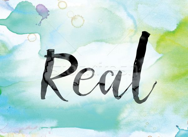 Real Colorful Watercolor and Ink Word Art Stock photo © enterlinedesign