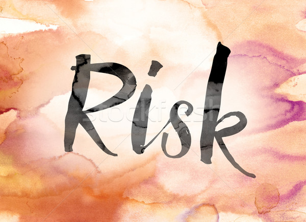 Risk Colorful Watercolor and Ink Word Art Stock photo © enterlinedesign