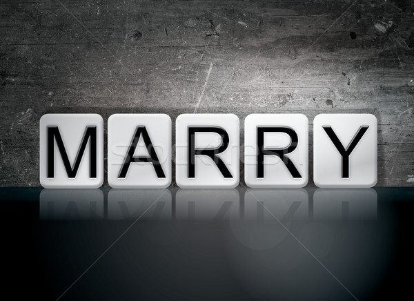 Marry Concept Tiled Word Stock photo © enterlinedesign
