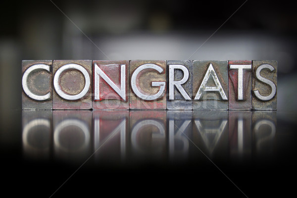 Congrats Letterpress Stock photo © enterlinedesign