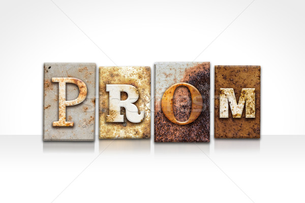 Prom Letterpress Concept Isolated on White Stock photo © enterlinedesign