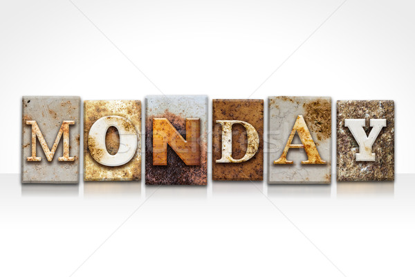 Monday Letterpress Concept Isolated on White Stock photo © enterlinedesign