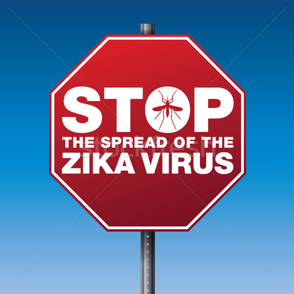 Virus Stoppschild Warnung Illustration rot Vektor Stock foto © enterlinedesign