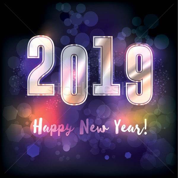 с Новым годом иллюстрация новых лет сообщение вектора Сток-фото © enterlinedesign