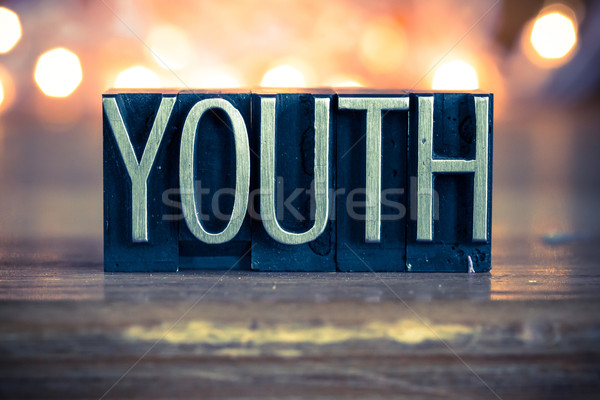 Youth Concept Metal Letterpress Type Stock photo © enterlinedesign