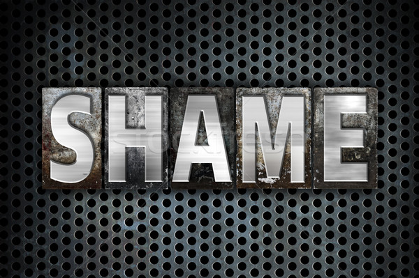 Shame Concept Metal Letterpress Type Stock photo © enterlinedesign