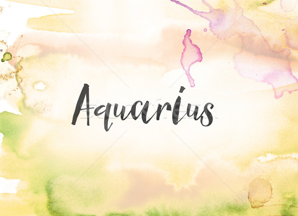 Aquarius Concept Watercolor and Ink Painting Stock photo © enterlinedesign