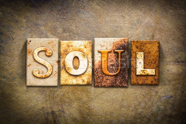 Stock photo: Soul Concept Letterpress Leather Theme