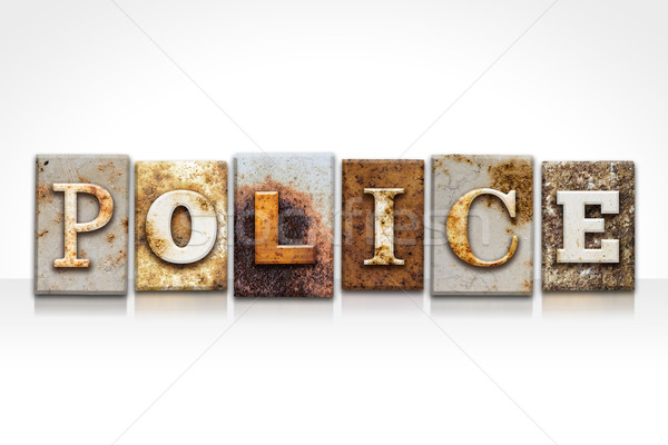 Stock photo: Police Letterpress Concept Isolated on White