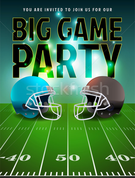 американский футбола большой игры вечеринка плакат Сток-фото © enterlinedesign