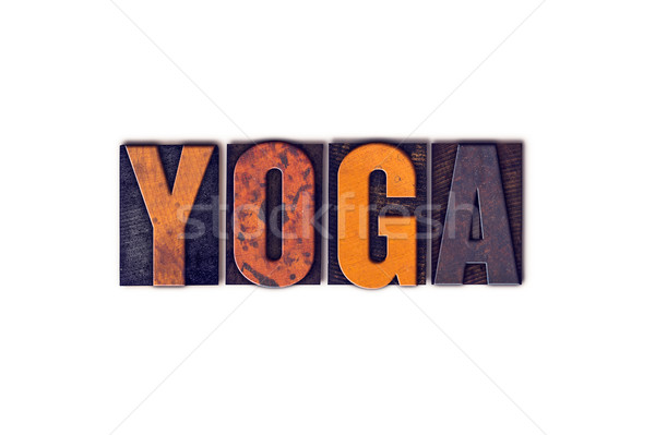 Yoga Concept Isolated Letterpress Type Stock photo © enterlinedesign