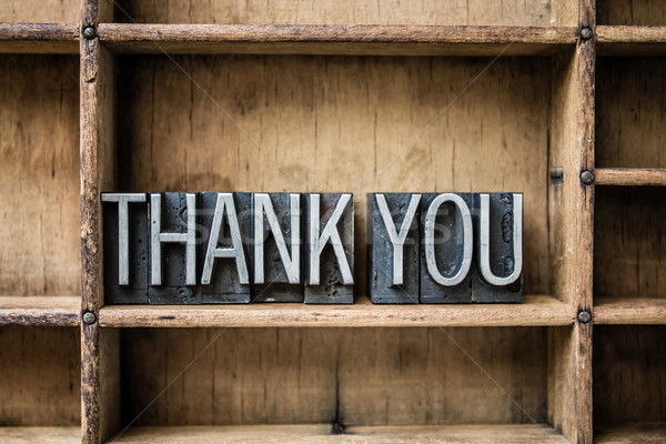 Thank You Letterpress Type in Drawer Stock photo © enterlinedesign
