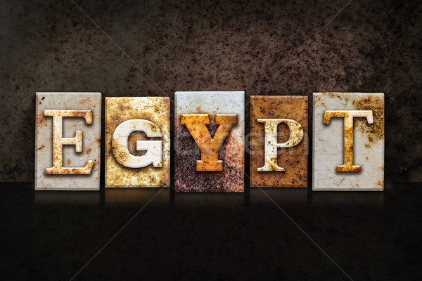 [[stock_photo]]: Egypte · sombre · mot · écrit · rouillée