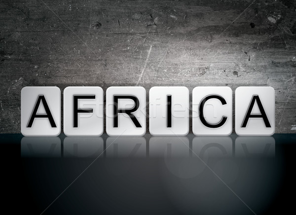 Afrika gefliesten Briefe Wort geschrieben weiß Stock foto © enterlinedesign