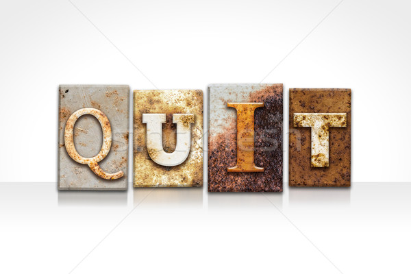 Quit Letterpress Concept Isolated on White Stock photo © enterlinedesign