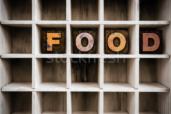 Alimentare legno tipo disegnare parola Foto d'archivio © enterlinedesign
