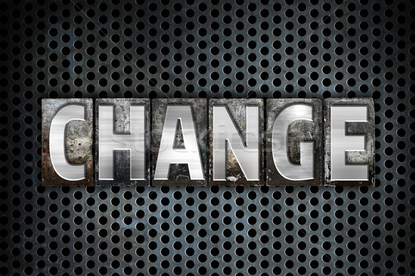 Change Concept Metal Letterpress Type Stock photo © enterlinedesign