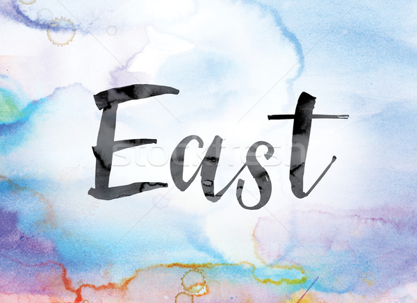 Stock photo: East Colorful Watercolor and Ink Word Art