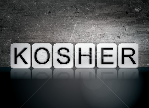 Kosher azulejos cartas palabra escrito blanco Foto stock © enterlinedesign