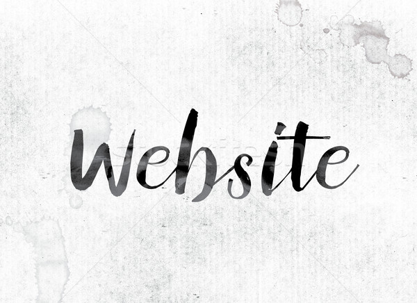 Web sitesi boyalı mürekkep kelime suluboya beyaz Stok fotoğraf © enterlinedesign