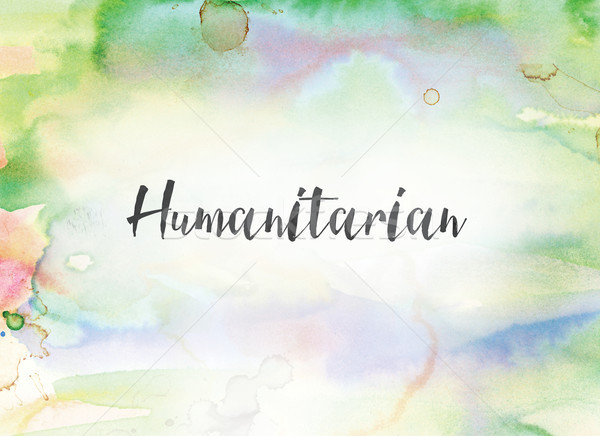 Humanitarian Concept Watercolor and Ink Painting Stock photo © enterlinedesign