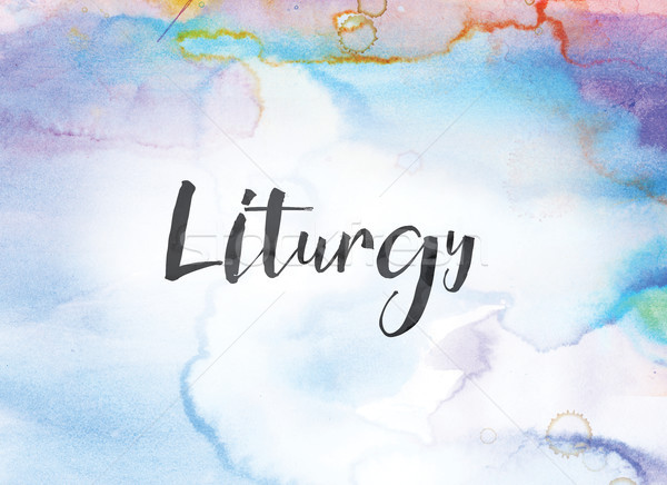Liturgy Concept Watercolor and Ink Painting Stock photo © enterlinedesign