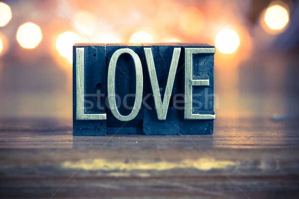 Love Concept Metal Letterpress Type Stock photo © enterlinedesign