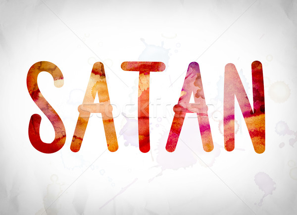 Satan Concept Watercolor Word Art Stock photo © enterlinedesign