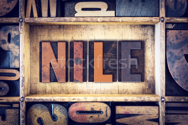 Nile Concept Letterpress Type Stock photo © enterlinedesign