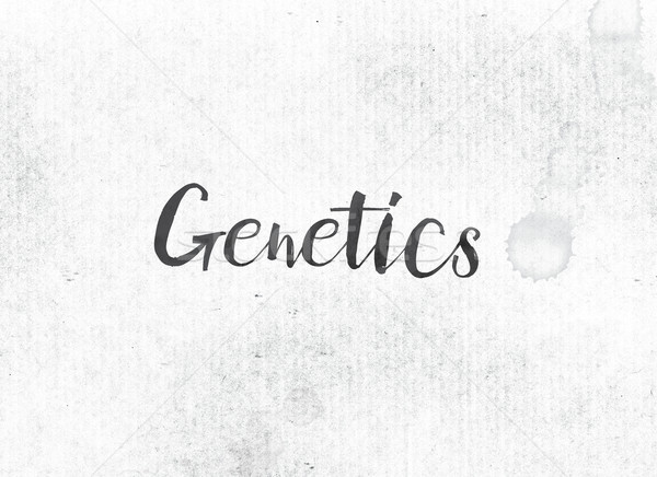 Genetik gemalt Tinte Wort schwarz Wasserfarbe Stock foto © enterlinedesign