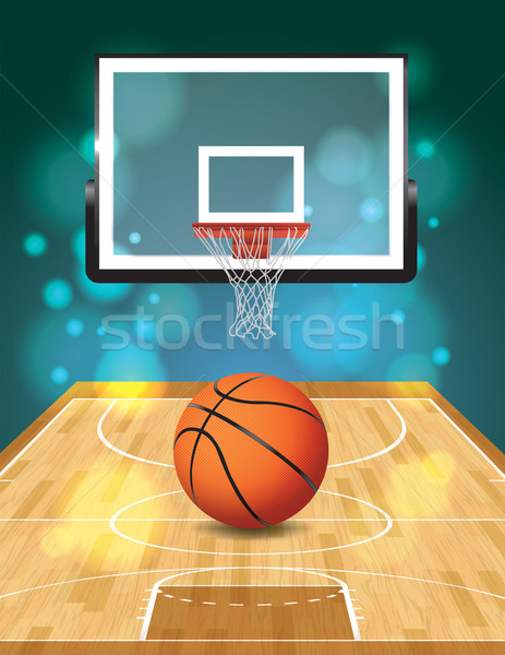 Cancha de baloncesto ilustración pelota vector eps 10 Foto stock © enterlinedesign