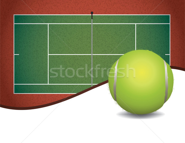 Tennis Court and Ball Background Illustration Stock photo © enterlinedesign