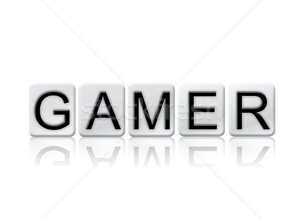 Gamer Concept Tiled Word Isolated on White Stock photo © enterlinedesign