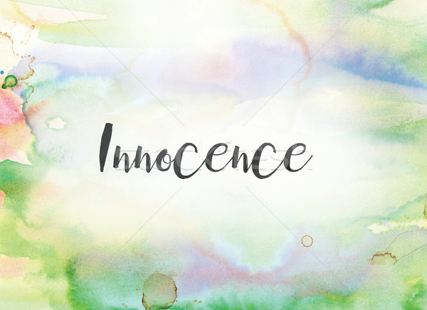 Inocencia acuarela tinta pintura palabra escrito Foto stock © enterlinedesign