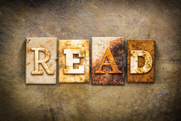 Read Concept Letterpress Leather Theme Stock photo © enterlinedesign
