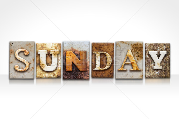 Sunday Letterpress Concept Isolated on White Stock photo © enterlinedesign