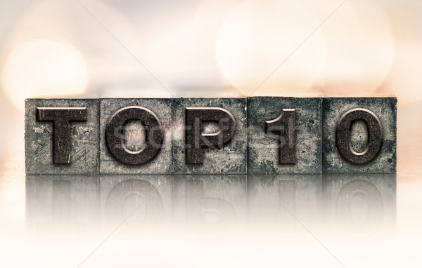 Top 10 Concept Vintage Letterpress Type Stock photo © enterlinedesign