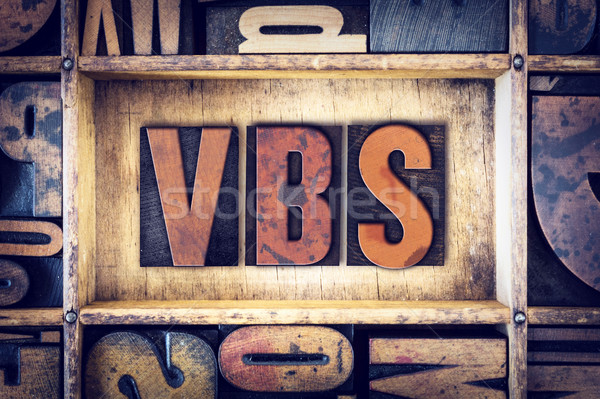 VBS Concept Letterpress Type Stock photo © enterlinedesign